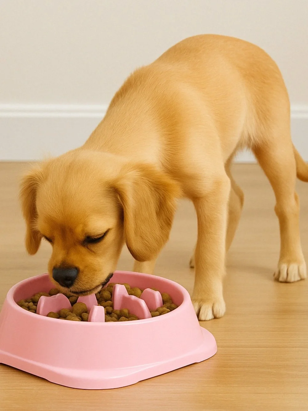 Slow-Feed Dog Bowl - Pink - Unbranded